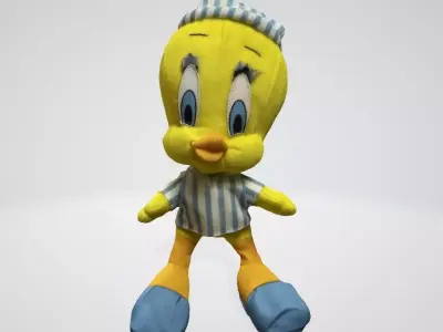 Tweety stuffed toy duck with stripes 3D model