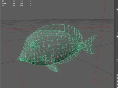 Unicornfish Low-poly 3D model