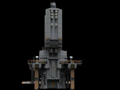scifi radar tower 3D model