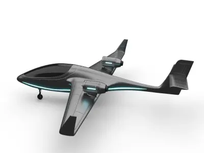 futuristic ultralight aircraft  3D model