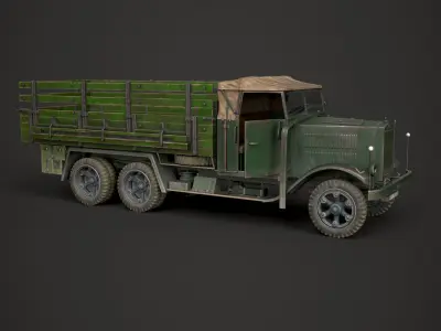 WW2 German Krupp L3H163 Truck Low-poly 3D model