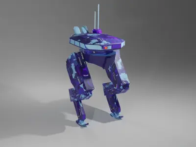 Low-Poly Mech star wars at - at Free low-poly 3D model