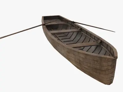 Old Rowboat Low-poly 3D model