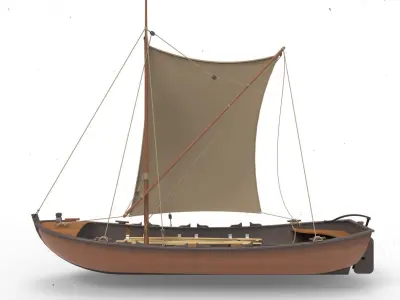 Sailboat wooden 3D model