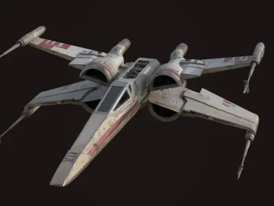 X Wing - game ready-  detailed X-wing Low-poly 3D model