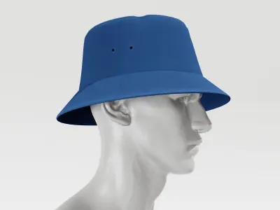 Bucket Hat - Blue PBR 4K Low-poly 3D model