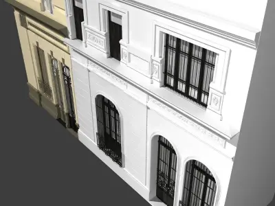 Classic building facade at Buenos Aires 3D model