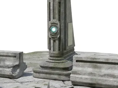 Ancient ruins asset kitbash unreal engine low polly game ready Low-poly 3D model