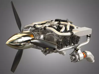 Continental IO 550 Aircraft Engine 3D model