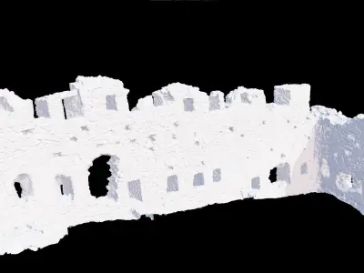 Castle Castle Wall ruins PBR Scanned Low-poly 3D model