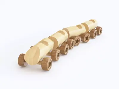 Wooden toy train 05 3D model