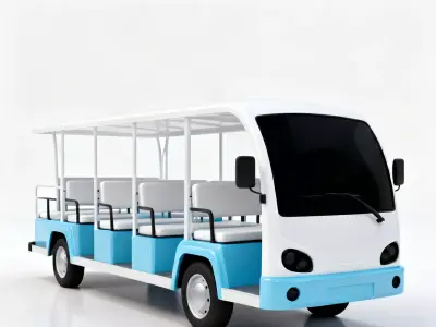 Breeze-Way Resort Shuttle Low Poly 3D Model Low-poly 3D model