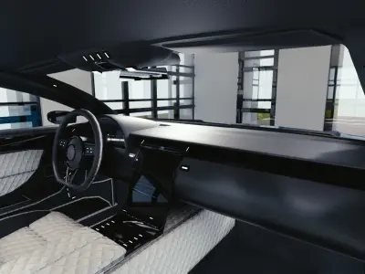 BLENDER EEVEE Brandless Small 4 door hatchback Low-poly 3D model