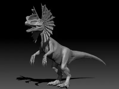 Dinosaur Dilophhosaurus Sculpt Project 3D model