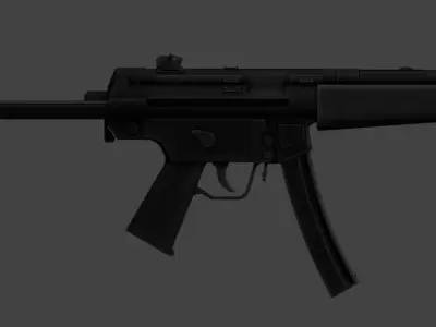 HK Machine Pistole 5 9x19mm Submachine Gun MP5 Low-poly 3D model