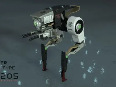 two legs robot 3D model