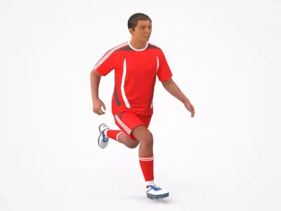 Male Soccer Player in Sportswear Rigged 3D model