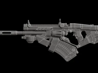 Futuristic Sci-Fi Assault Rifle Free 3D model