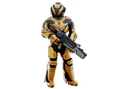 CYBORG SOLDIER RX-100 Rigged for Unreal Engine - Unity - MIXAMO  3D model