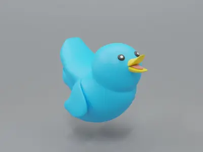 Twitter Social Media Mascot  3D model