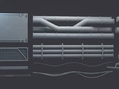 Sci-Fi Kit Free 09 vent pipe Free low-poly 3D model