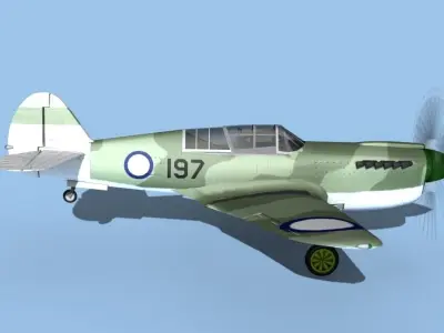 Curtiss P-40N Tomahawk New Zealand 3D model