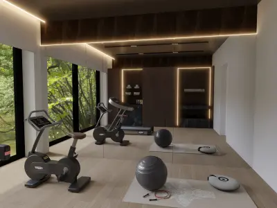 Mini GYM Blender Scene Free 3D model
