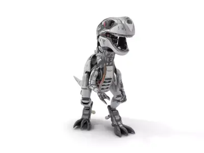 Robotic Dinosaur Model Pack with PBR Textures Low-poly 3D model