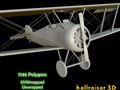 Sopwith Camel Aircraft Low-poly 3D model