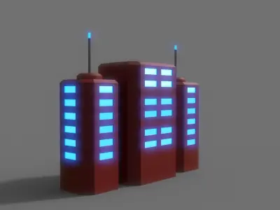 PBR Sci-Fi Building A27 Low-poly 3D model