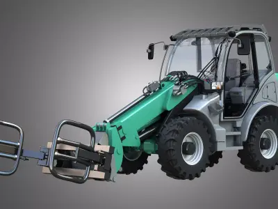 Loader KL80-8T with Wrapped Bale Handler - Front Loader 3D model