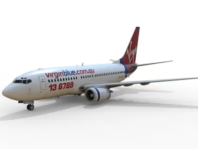 3 basic commercial aircraft models 737-xxx 3D model
