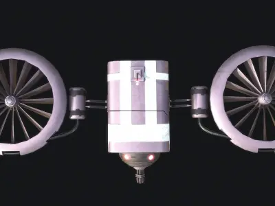 BattleDrone sci-fi drone Low-poly 3D model