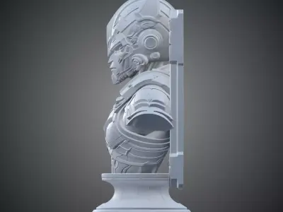 Sci-Fi Cyber Warrior Bust Ornate Statuette PM-396 3D print model