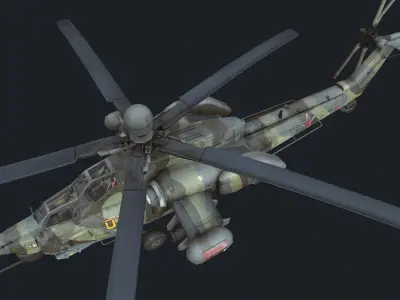 Helicopter Mi-28 Low-poly 3D model