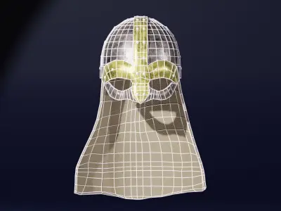 Viking Helmet Medieval 3D Model Low-poly 3D model