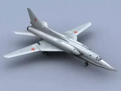 Tu-22 Soviet Bomber Backfire Low-poly 3D model