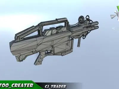 Future Sci-fi Space weapon low poly 3d model Low-poly 3D model