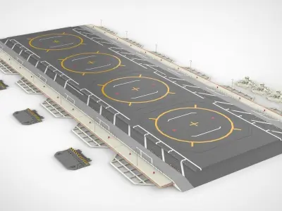 sci-fi landing platform 1 3D model