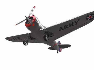 Curtiss P-36 Hawk Low-poly 3D model