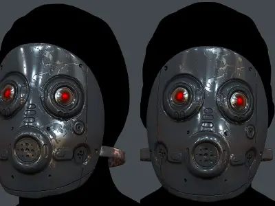 Gas mask helmet 3d model scifi Low-poly  Low-poly 3D model 576