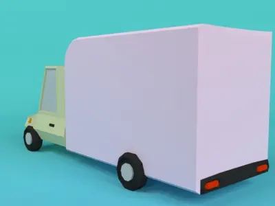 Low-poly wagon ice cream truck Free low-poly 3D model