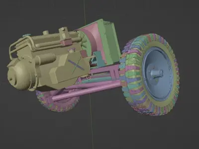 Filter motor and front axle Sdkfz250 3D model