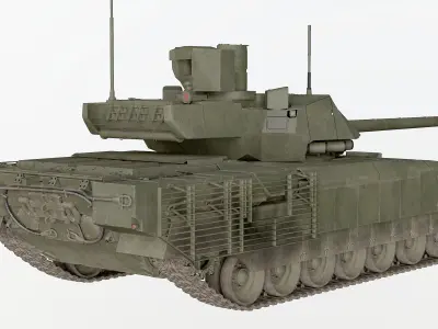 T-14 Armata Russian Tank Game Ready PBR 3D model Low-poly 3D model