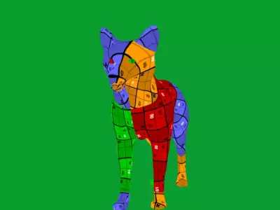 European Female Jackal Free 3D model