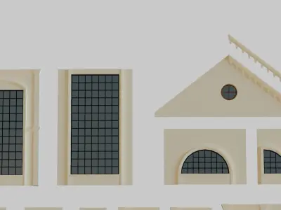 Architectural House Parts Kitbash Low-poly 3D model
