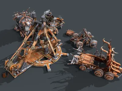 Medieval War Machines Low-poly 3D model