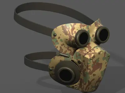 Mask helmet scifi military combat  Low-poly 3D model