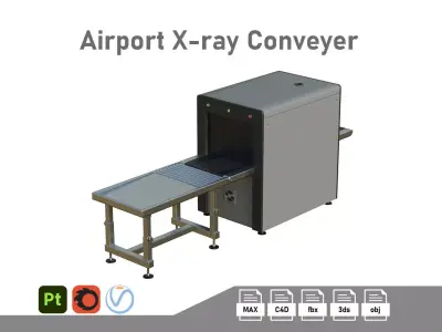 Airport X-ray Conveyer Low-poly 3D model