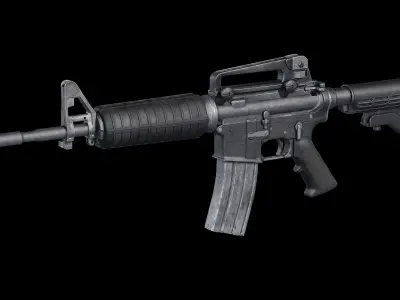 m4a1 ar15 modular  Low-poly 3D model